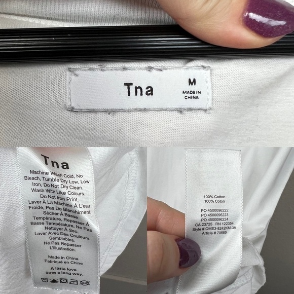 TNA Pandora Sleevless T-Shirt Dress in White Sz M - Picture 3 of 6